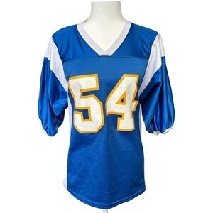 Teamwork Athletic Apparel LA Chargers Style Blue White Yellow # 54 Jersey Medium